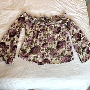 Purple floral off the shoulder top